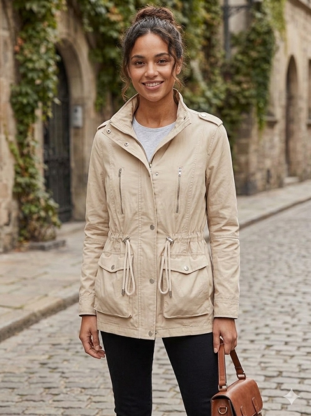 Eden Society Stone Utility Drawstring Jacket - Size Medium